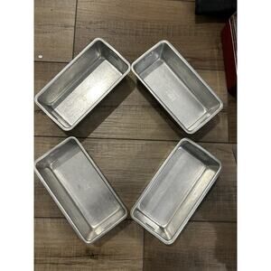 4 Vintage Mirro 5028M Aluminum Bread Loaf Pans 7.3/8”x 3.5/8”x 2.1/4” Bakeware